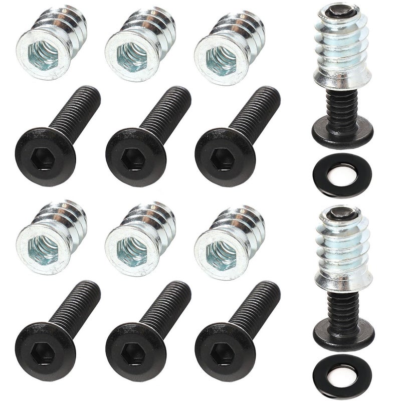 Sprite Science 30 Sets 1/4-20 Threaded Inserts and Bolts Kit for Woodworking Wood Inserts and Bolts - Image 1